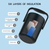 Healter 1.6 Litres Vacuum Insulated Food Flasks for Hot Food, 1600ml Stainless Steel Thermal Soup Container/ Food Jar with 2 inner boxes for Adult, Gr