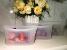 Free shipping (with clip) 8-piece set (bag 2 pieces/bowl 3 pieces/cup 3 pieces) combined with silicone food bags and food preservation bags - white