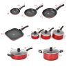 17 Pieces Hard Anodized Nonstick Cookware Pots and Pans Set - as show