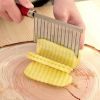Potato Wavy Edged Knife Cutting Peeler Stainless Steel Kitchen Gadget Cooking Tool Accessories - As the picture 1