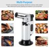 Culinary Butane Torch Lighter Refillable Blow Torch Adjustable Flame Kitchen Cooking BBQ Torch  (Gas Not Included) - Silver