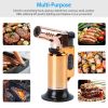 Culinary Butane Torch Lighter Refillable Blow Torch Adjustable Flame Kitchen Cooking BBQ Torch  (Gas Not Included) - Gold