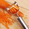 2 PCS Vegetable Carrot Potato Stainless Steel Peeler Grater Slicer Cutter - Silver