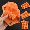 Halloween Pumpkin Plunger Chocolate Cake Cookie Fondant Mold - Orange - one size