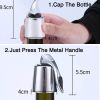 Wine Bottle Stopper Stainless Steel Reusable Leakproof Silicone Beverage Bottle Sealer Wine Fresh - Silver