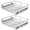 Pull-Out Wire Baskets 2 pcs Silver 23.6" - Silver