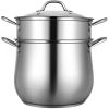 Good Helper In The Kitchen 2-Tier Stainless Steel Steamer Pot Saucepot - Silver - Stainless steel