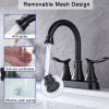 2-Handle 4-Inch Oil Rubbed Bronze Bathroom Faucet, Bathroom Vanity Sink Faucets with Pop-up Drain and Supply Hoses  - Oil-Rubbed Bronze