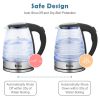 ZOKOP American Standard HD-1858L 1.8L 110V 1100W Electric Kettle Stainless Steel High Quality Borosilicate Glass Blue Light - as pic