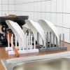 Kitchen Gadgets Multi-function Kitchen Dish Pot Lid Drain Rack Storage Rack - White