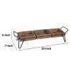DunaWest Artisinal Wood Serving Tray, 3 Seperate Sections and Metal Frame, Brown, Black - Default