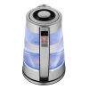 ZOKOP HD-251 2.2L 110V 1100W Electric Kettle Stainless Steel Glass Blue Light With Electronic Handle - as pic