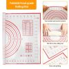 Dough Rolling Pin Dough Roller Stainless Steel Rolling Pins with 4 Removable Adjustable Thickness Rings and Rolling Mat  - Red