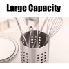 Utensil Caddy Cutlery Organizer Silverware Holder, Kitchen Cooking Utensil Crock Holder for Countertop - Black