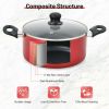 Home Delicacies Hard Anodized Nonstick Cookware Pots and Pans 17 Pieces Set - Black & Red - Hard anodized Aluminum