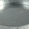Round Galvanized Metal Serving Tray With Wooden Handles, Gray - I457-AMC0002