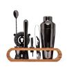 Bar Tools Cocktail Making 10-in-1 Cocktail Shaker Set Kit - Gun-Metal Black - Stainless Steel