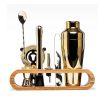 Bar Tools Cocktail Making 10-in-1 Cocktail Shaker Set Kit - Gold - Stainless Steel