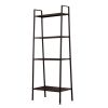 Metal 4 Shelf Bookcase, Multifunctional Ladder-Shaped Plant Flower Stand Rack Bookrack Storage Shelves, Black - Black