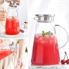 New 1.8L Lid Glass Jug Household Large Capacity Juice Drink Glass Carafe Send Cleaning Brush - Transparent