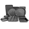 10 Pieces Nonstick Bakeware Set Baking Roasting Cake Pans - Black