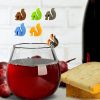 5pcs Creative Silicone Animal Cup Wine Glass Recognizer Party Christmas Gift Wine Glasses Marker - as the picture