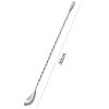 Bar Spoon Cocktail Mixing Stirrers for Drink Stainless Steel Spiral Long Handle 12 Inches Silver - Silver