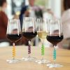 6Pcs Silicone Drink Markers Wine Glass Charms Markers Drink Markers for Champagne Flutes Cocktails - as the picture