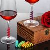 6Pcs Silicone Drink Markers Wine Glass Charms Markers Drink Markers for Champagne Flutes Cocktails - as the picture
