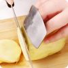 1/2/5 Pcs Finger Protect Stainless Steel Knife Cut Hand Finger Protection Tool Kitchen Gadgets - Silver - 2pcs sold