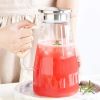 New 1.8L Lid Glass Jug Household Large Capacity Juice Drink Glass Carafe Send Cleaning Brush - Transparent