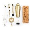 Bar Tools Cocktail Making 10-in-1 Cocktail Shaker Set Kit - Gold - Stainless Steel