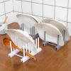 Kitchen Gadgets Multi-function Kitchen Dish Pot Lid Drain Rack Storage Rack - White