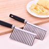 Potato Wavy Edged Knife Cutting Peeler Stainless Steel Kitchen Gadget Cooking Tool Accessories - As the picture 1