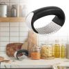 Multi-function Manual Stainless Steel Garlic Presses Grinder Slicer Cutter - Black - one size