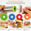 Dough Rolling Pin Dough Roller Stainless Steel Rolling Pins with 4 Removable Adjustable Thickness Rings and Rolling Mat  - Red
