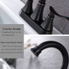 2-Handle 4-Inch Oil Rubbed Bronze Bathroom Faucet, Bathroom Vanity Sink Faucets with Pop-up Drain and Supply Hoses  - Oil-Rubbed Bronze