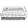 Pull-Out Wire Baskets 2 pcs Silver 23.6" - Silver
