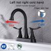 2-Handle 4-Inch Oil Rubbed Bronze Bathroom Faucet, Bathroom Vanity Sink Faucets with Pop-up Drain and Supply Hoses  - Oil-Rubbed Bronze