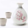 3-Piece Japanese Sake Set Peach Blossom Wine Pot Wine Cups - Default