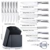 Commercial Home Kitchen Knife Sets 15 Piece With Block Chef Knives Hollow Handle Cutlery Set Etc - Silver - Kitchen Surpplice