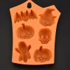 Halloween Pumpkin Plunger Chocolate Cake Cookie Fondant Mold - Orange - one size