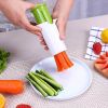Stainless Steel Blade Cucumber Manual Slitter Creative Multi-functional Fruit And Vegetable Divider - White - one size