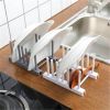Kitchen Gadgets Multi-function Kitchen Dish Pot Lid Drain Rack Storage Rack - White