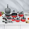 17 Pieces Hard Anodized Nonstick Cookware Pots and Pans Set - as show