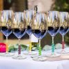 6Pcs Silicone Drink Markers Wine Glass Charms Markers Drink Markers for Champagne Flutes Cocktails - as the picture