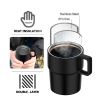 Healter 850ml Travel Vacuum Flask, Water Thermos Bottle for Coffee, Built-in Lid Cup, Stainless Steel, Thermal Tea Mug, Sport Bottles - Black