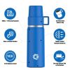 Healter 850ml Travel Vacuum Flask, Water Thermos Bottle for Coffee, Built-in Lid Cup, Stainless Steel, Thermal Tea Mug, Sport Bottles - Blue