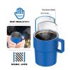 Healter 850ml Travel Vacuum Flask, Water Thermos Bottle for Coffee, Built-in Lid Cup, Stainless Steel, Thermal Tea Mug, Sport Bottles - Blue