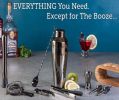 Bar Tools Cocktail Making 10-in-1 Cocktail Shaker Set Kit - Gun-Metal Black - Stainless Steel